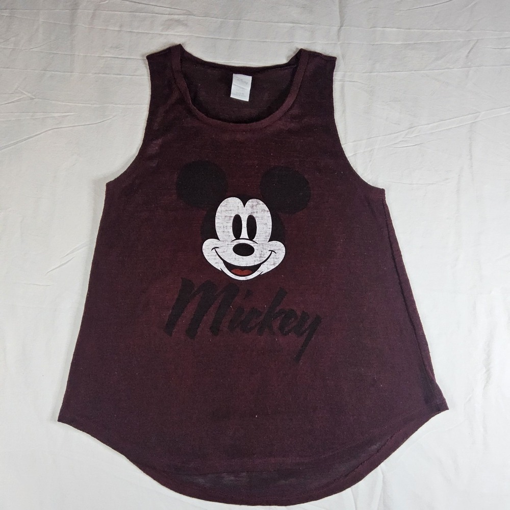 Disney Mickey Mouse Vintage Style Burgundy Tank Top Size M (7-9)